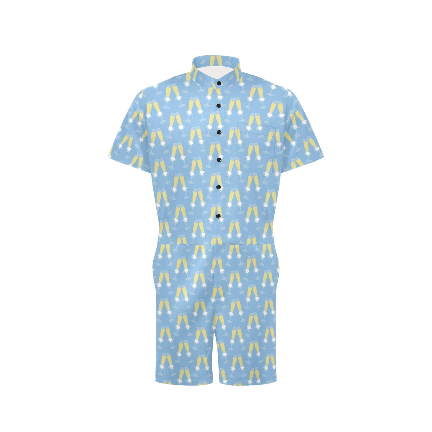 Champagne Pattern Print Design 06 Men's Romper