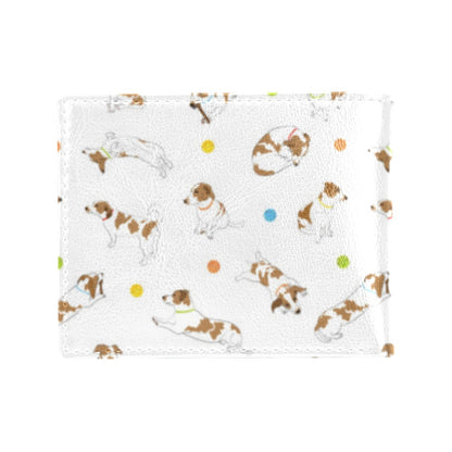 Russell Terriers With Balls Print Design LKS307 Men's ID Card Wallet