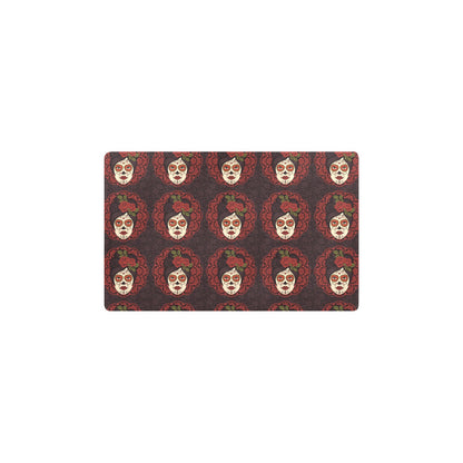 Day of the Dead Mexican Girl Kitchen Mat