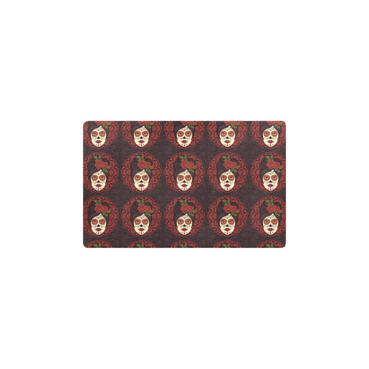 Day of the Dead Mexican Girl Kitchen Mat
