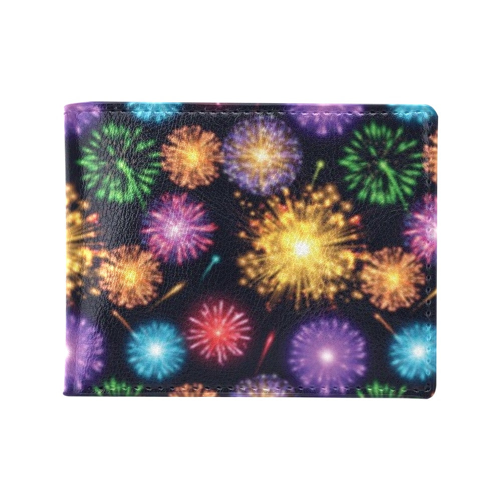 Firework Print Design LKS305 Men's ID Card Wallet