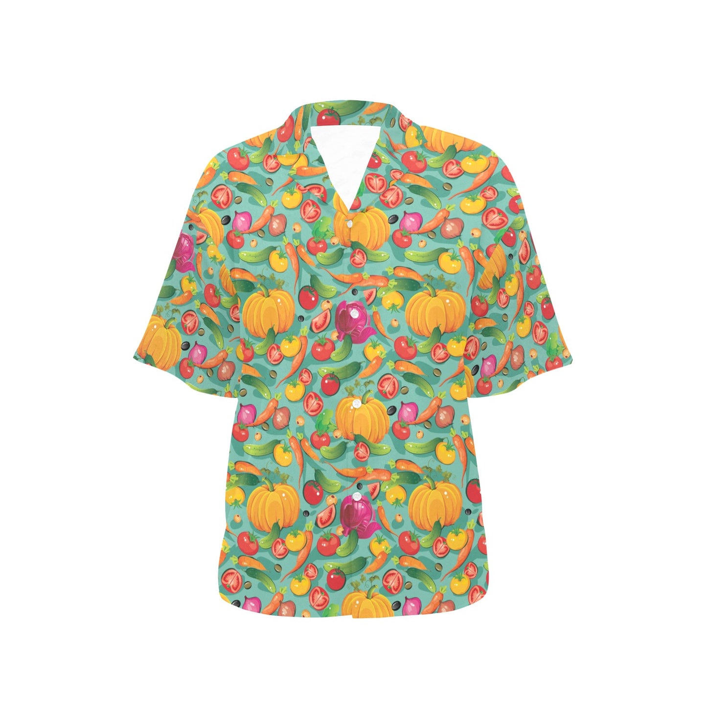 Vegan Colorful Themed Design Print Women's Hawaiian Shirt