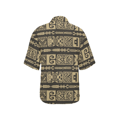Mayan Pattern Print Design 03 Women's Hawaiian Shirt