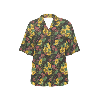 Sunflower Print Design LKS303 Women's Hawaiian Shirt