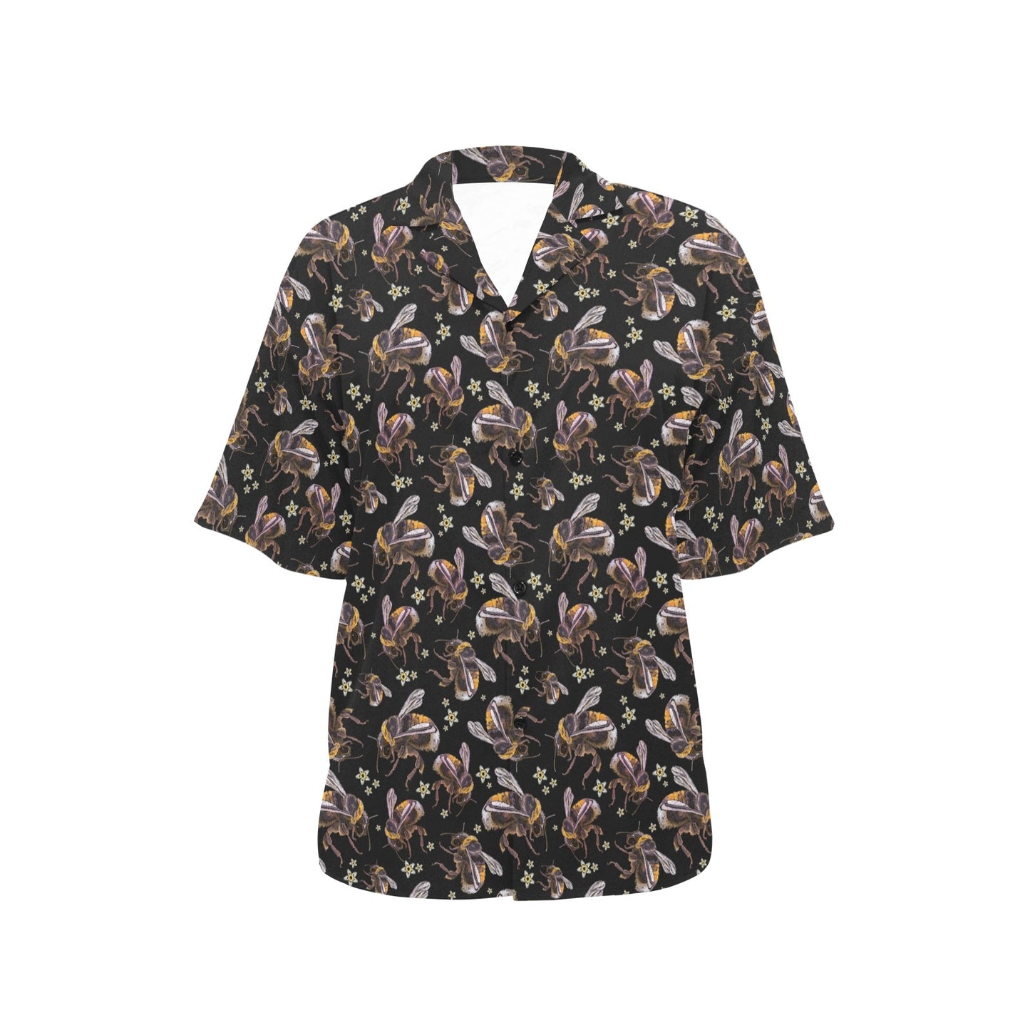 Bee Pattern Print Design 04 Women's Hawaiian Shirt