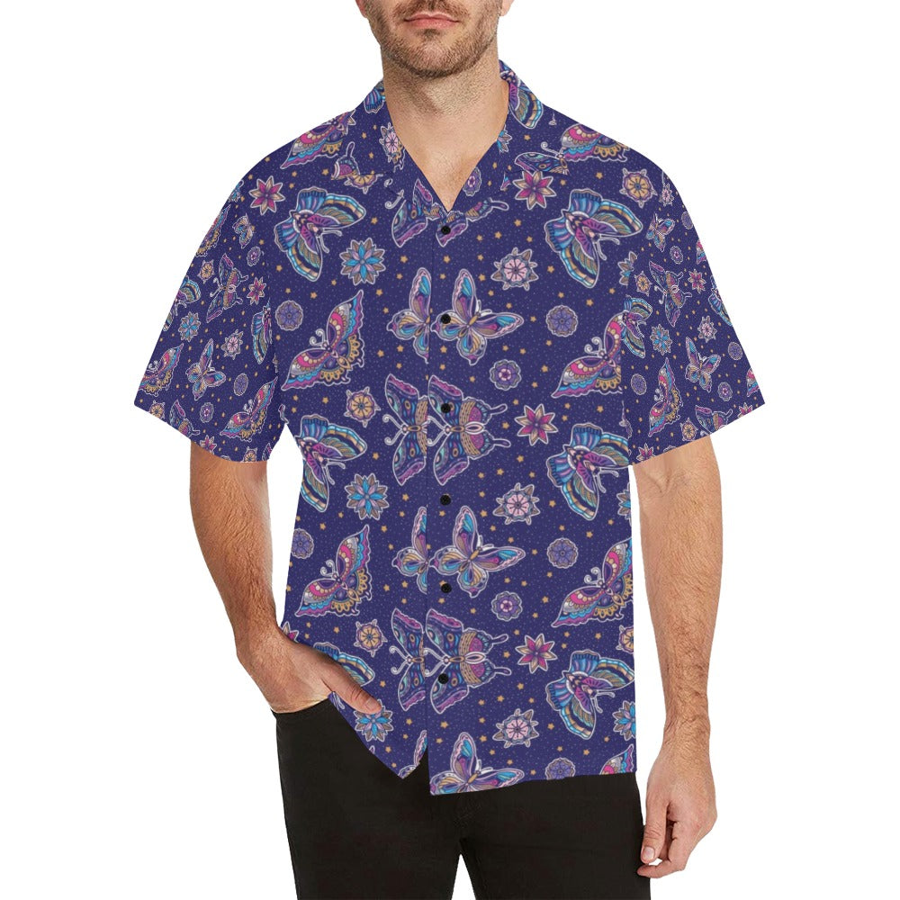 Butterfly Print Design LKS303 Men's Hawaiian Shirt