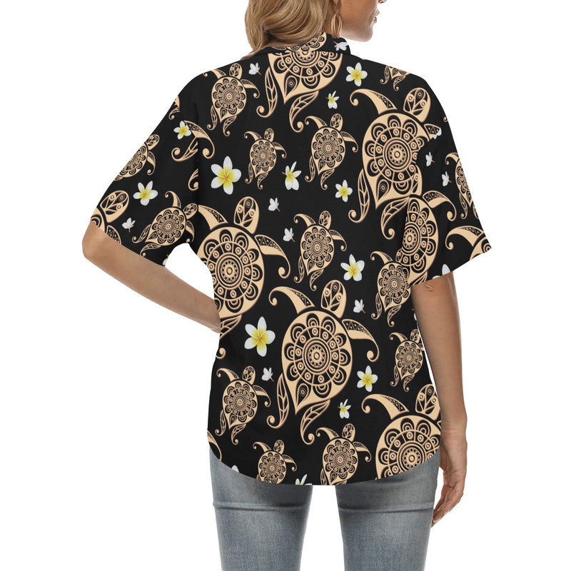 Turtle Polynesian Tribal Hawaiian Women's Hawaiian Shirt