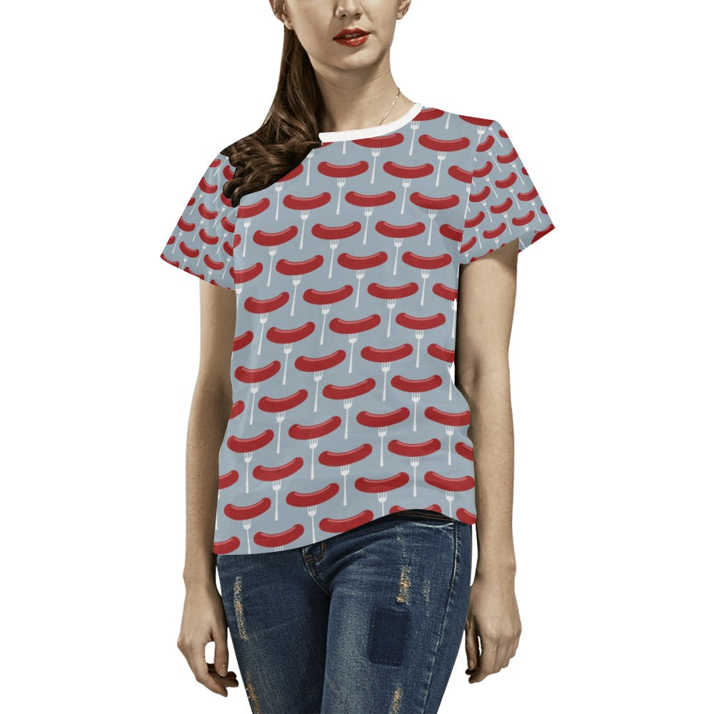 Sausage Print Design LKS301 Women's  T-shirt