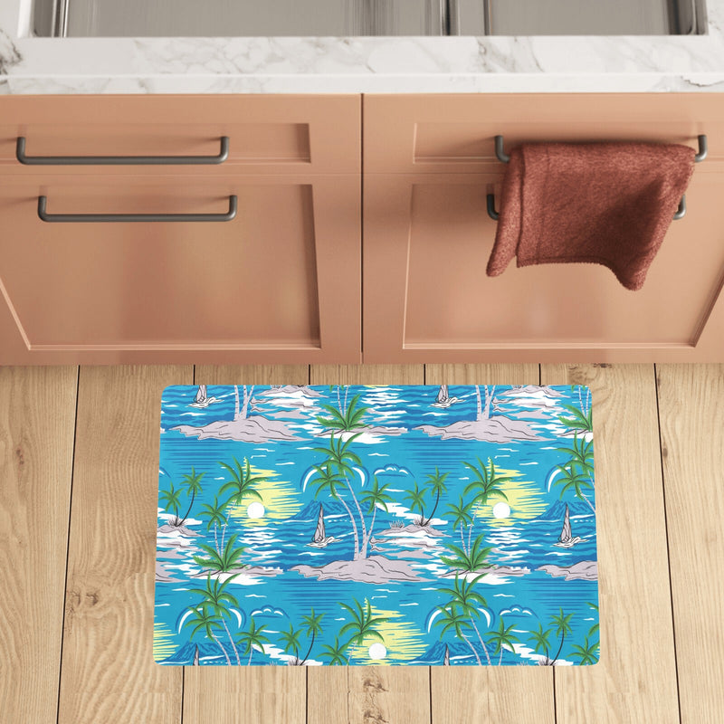 Palm Tree Beach Kitchen Mat