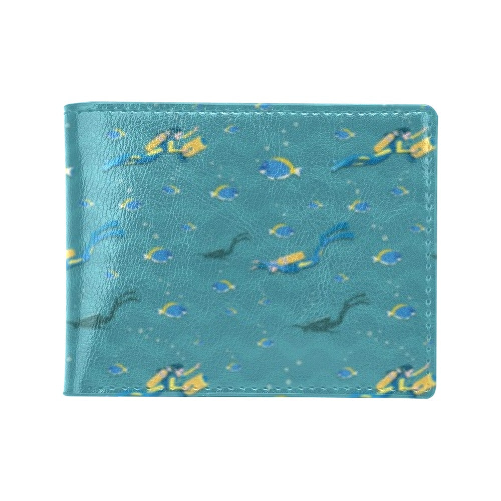 Scuba Driving Pattern Print Design LKS306 Men's ID Card Wallet