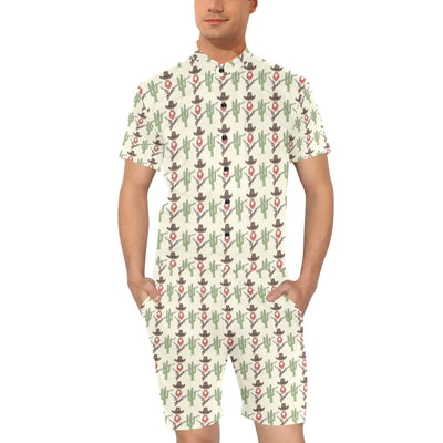 Western Cowboy Print Men's Romper