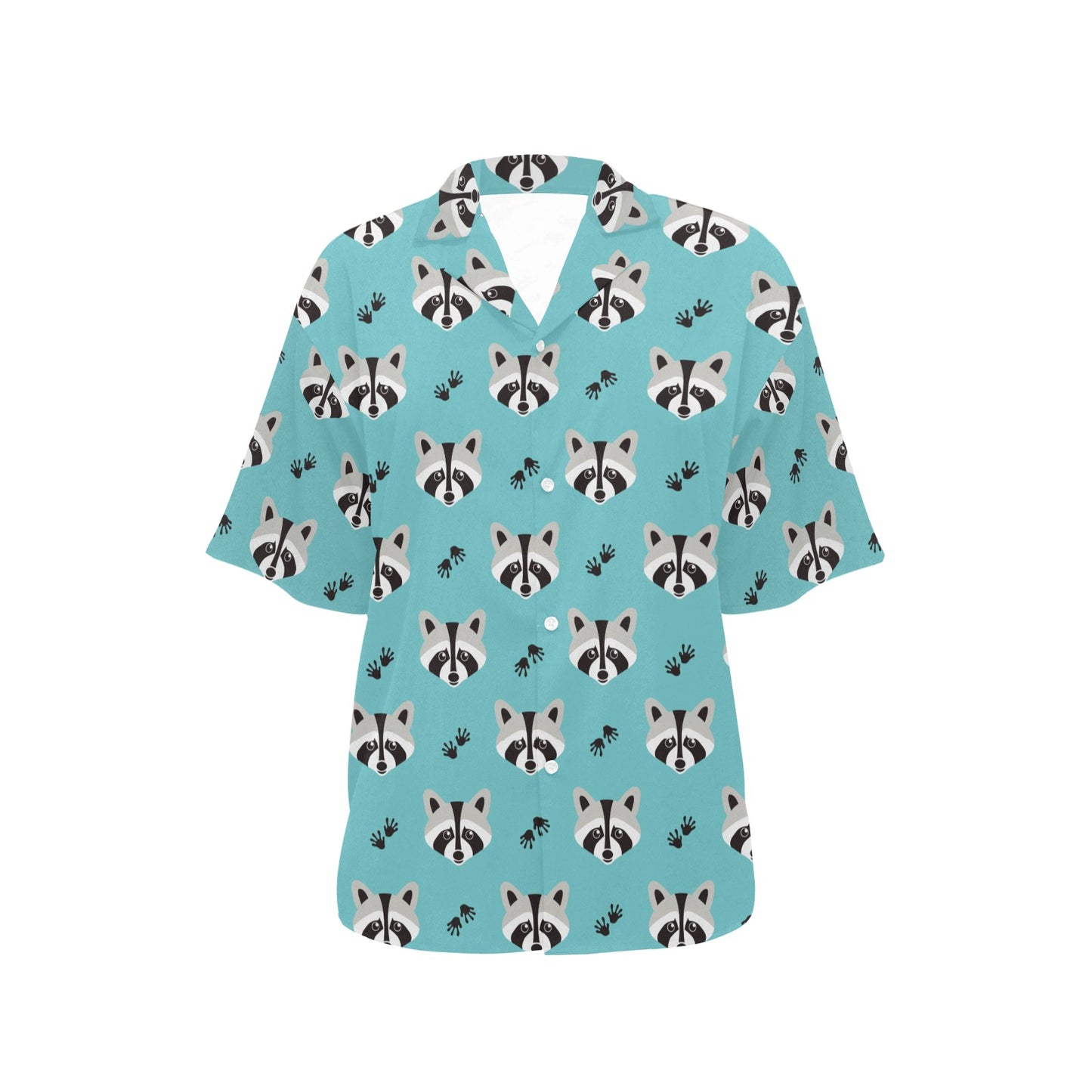 Raccoon Pattern Print Design A01 Women's Hawaiian Shirt