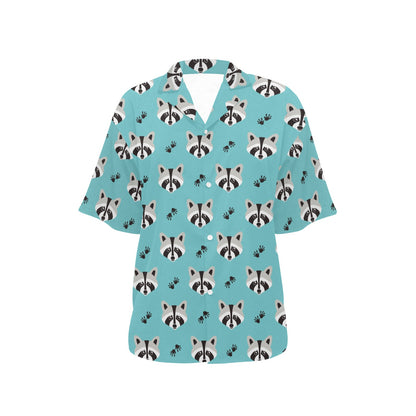 Raccoon Pattern Print Design A01 Women's Hawaiian Shirt