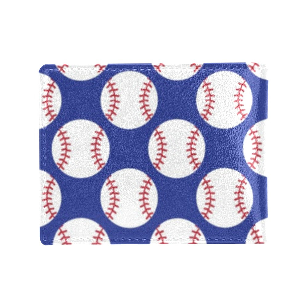 Baseball Blue Background Men's ID Card Wallet