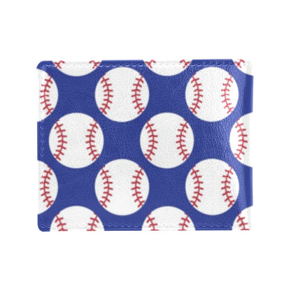 Baseball Blue Background Men's ID Card Wallet