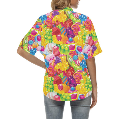 Candy Pattern Print Design CA01 Women's Hawaiian Shirt