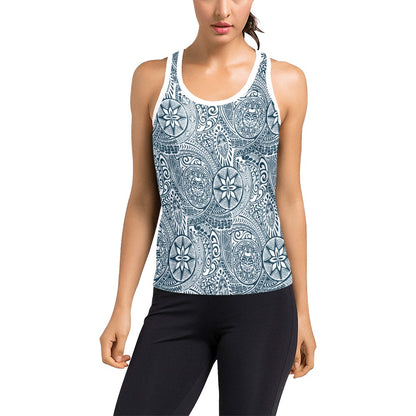Samoan Pattern Print Design LKS306 Women's Racerback Tank Top