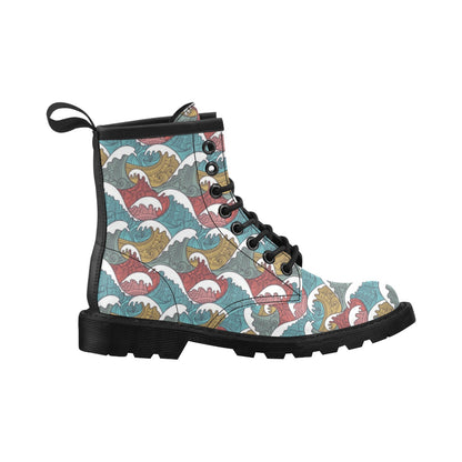 Tribal Wave Pattern Print Women's Boots