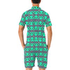 Alien Head Heart Pattern Print Design 03 Men's Romper