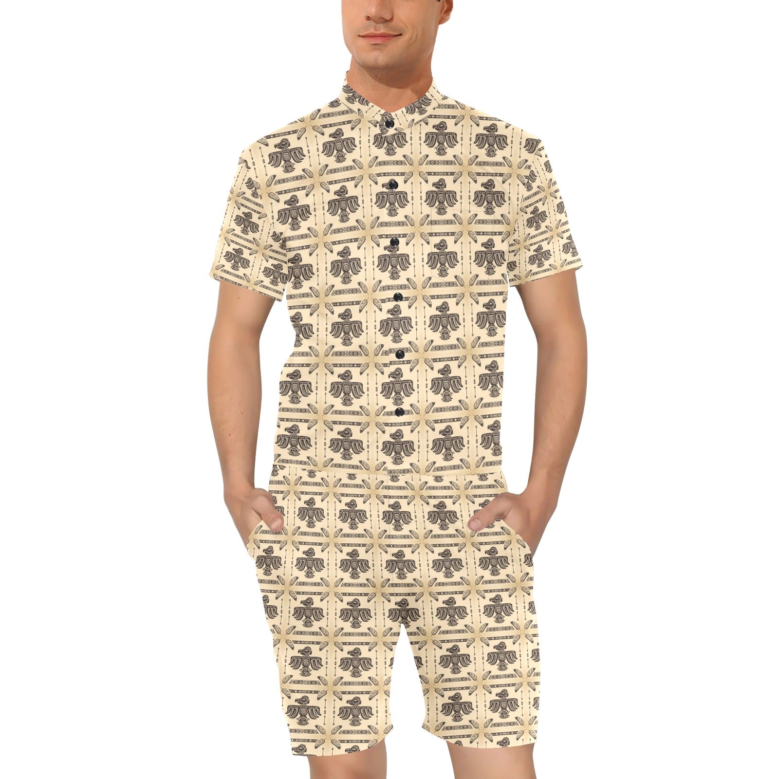 Native American Themed Design Print Men's Romper