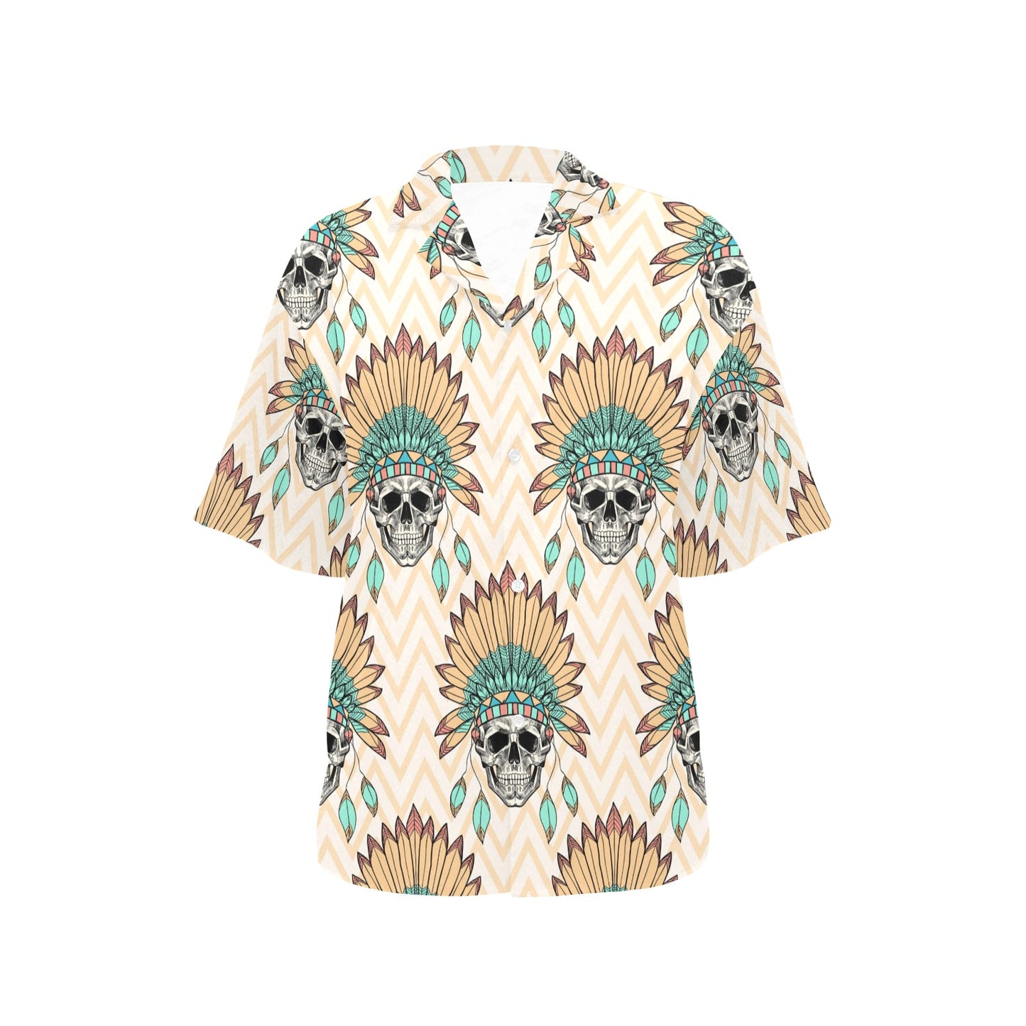 Indian Skull Pattern Women's Hawaiian Shirt