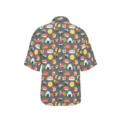 Sushi Pattern Print Women's Hawaiian Shirt