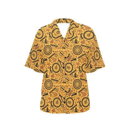 Mountain bike Pattern Print Design 03 Women's Hawaiian Shirt