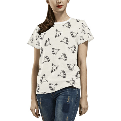 Skydiver Print Design LKS301 Women's  T-shirt