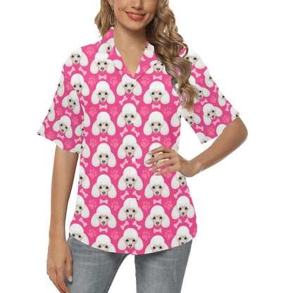 Poodle Pattern Print Design A04 Women's Hawaiian Shirt
