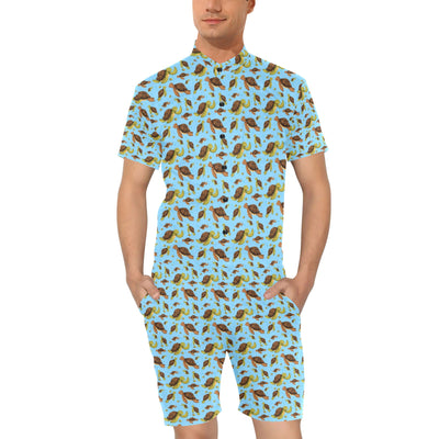 Hello Sea Turtle Print Pattern Men's Romper