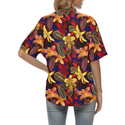 Lily Pattern Print Design LY014 Women's Hawaiian Shirt