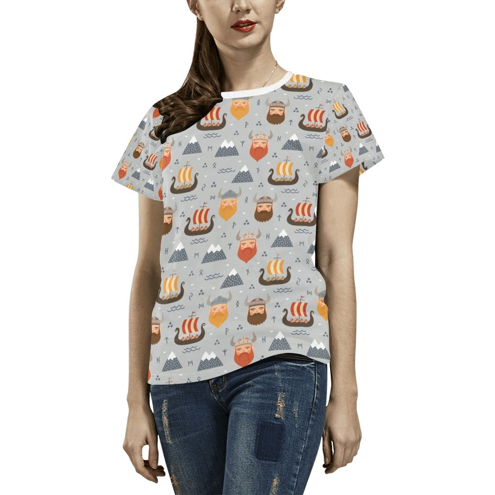 Vikings Print Design LKS307 Women's  T-shirt