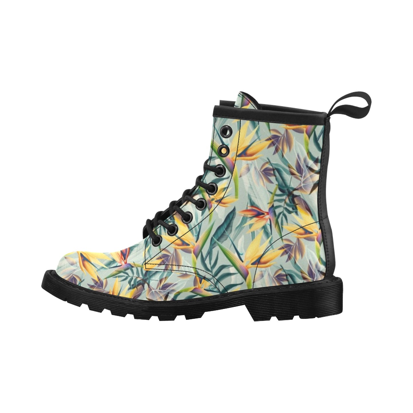 Tropical Flower Pattern Print Design TF022 Women's Boots