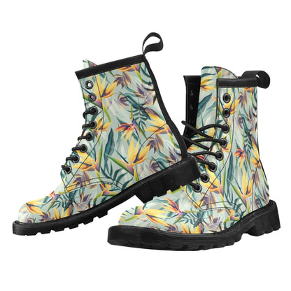 Tropical Flower Pattern Print Design TF022 Women's Boots