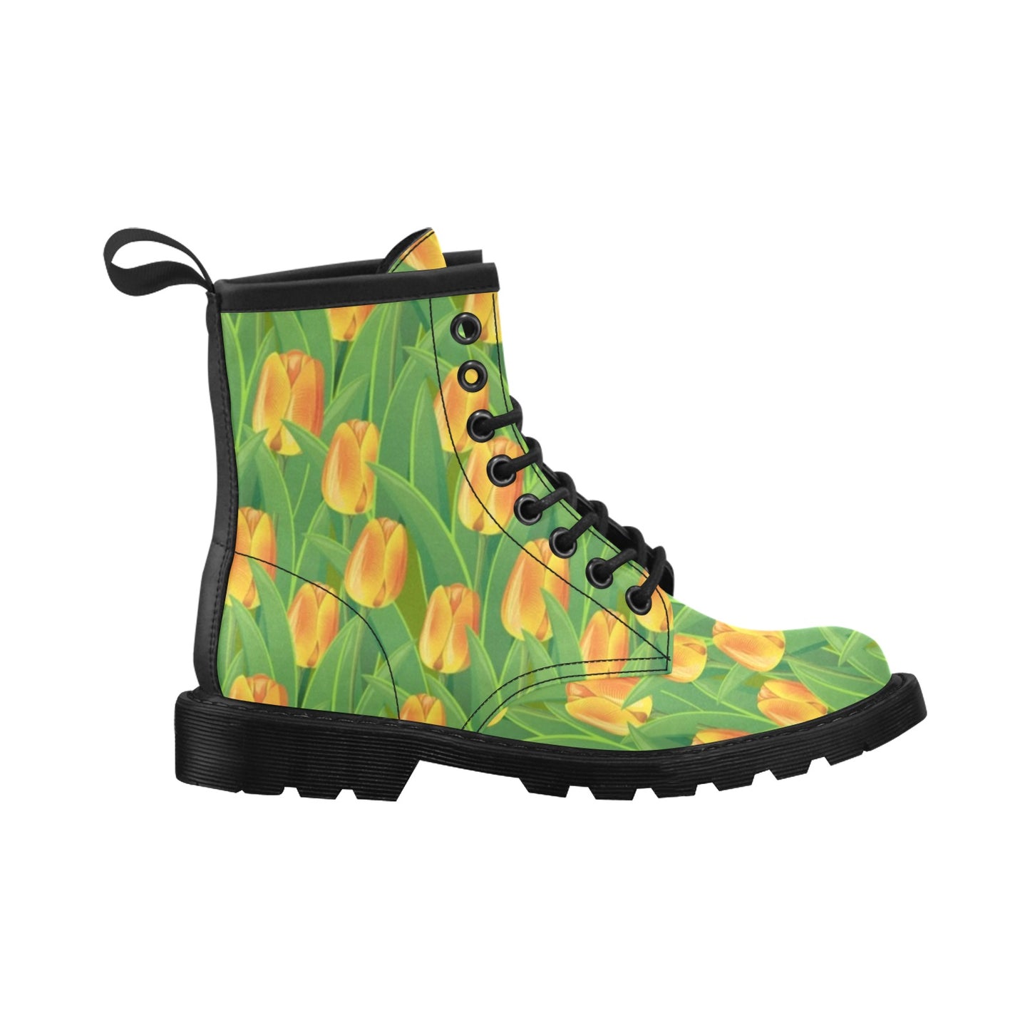 Tulip Orange Pattern Print Design TP07 Women's Boots