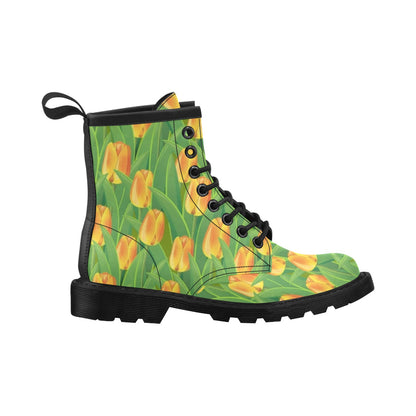 Tulip Orange Pattern Print Design TP07 Women's Boots