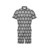 Calendar Aztec White Black Print Pattern Men's Romper