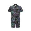 Tropical Palm Leaves Pattern Brightness Men's Romper