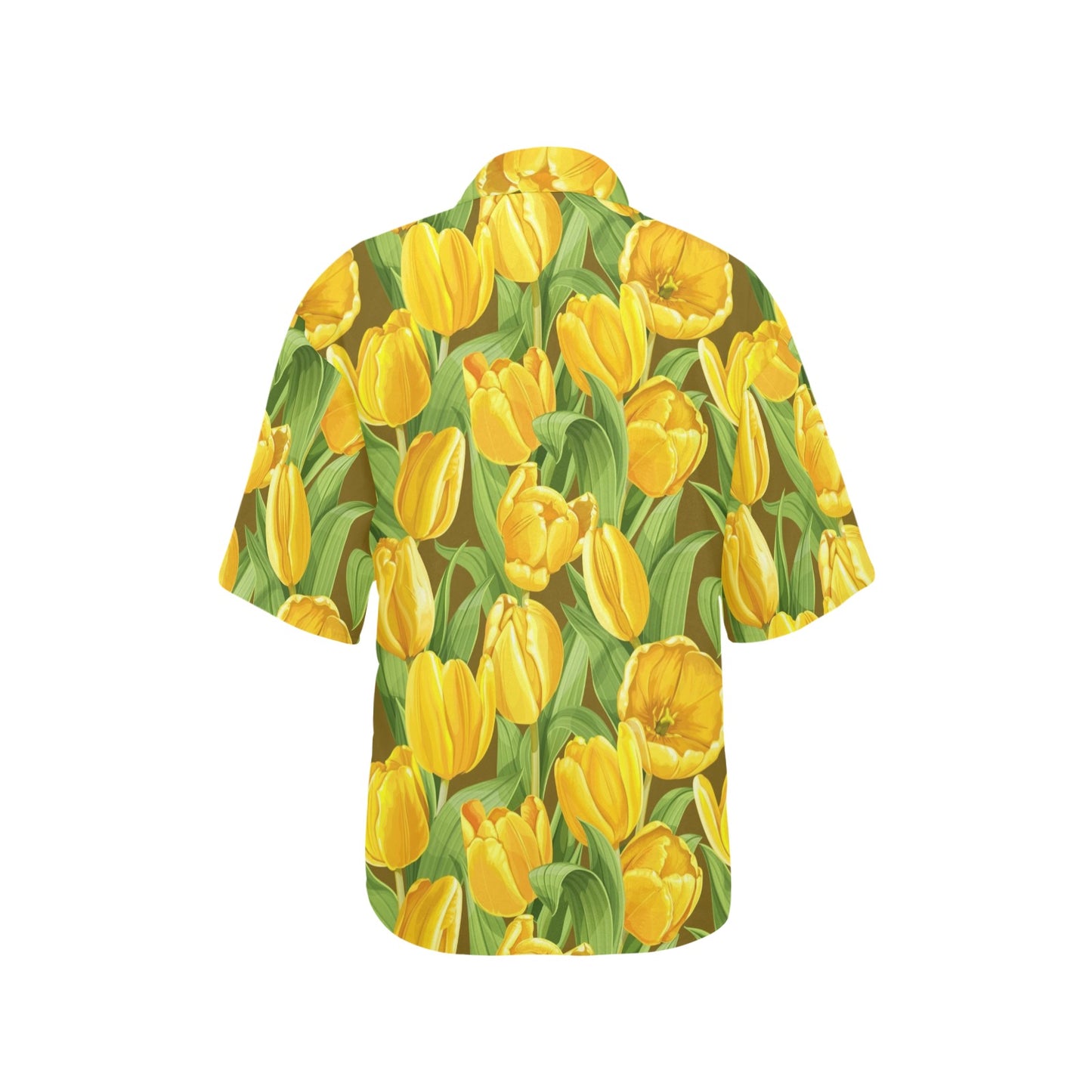Tulip Yellow Pattern Print Design TP010 Women's Hawaiian Shirt