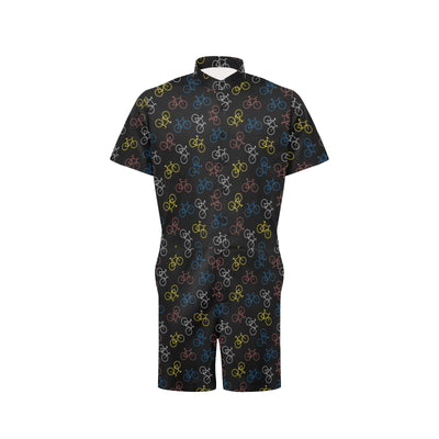 Bicycle Pattern Print Design 03 Men's Romper