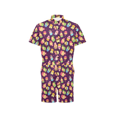 Cupcake Pattern Print Design 05 Men's Romper