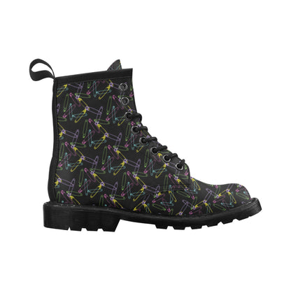 Safety Pin Print Design LKS304 Women's Boots