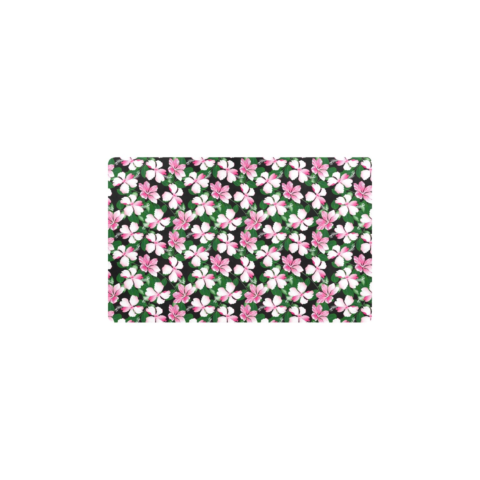 Hibiscus Pink Flower Hawaiian Print Kitchen Mat