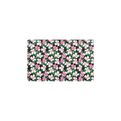 Hibiscus Pink Flower Hawaiian Print Kitchen Mat