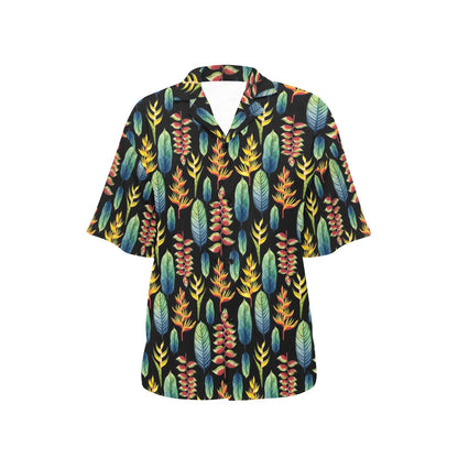 Heliconia Pattern Print Design HL03 Women's Hawaiian Shirt