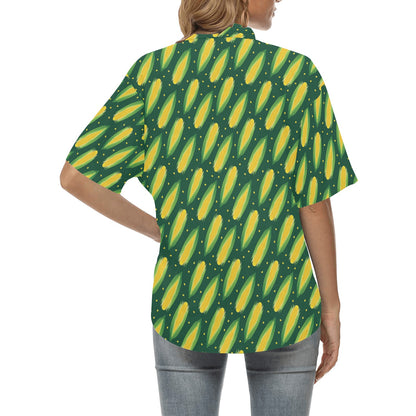 Corn Pattern Print Design 03 Women's Hawaiian Shirt