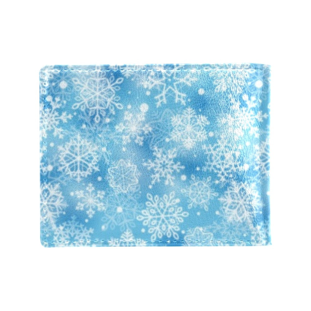 Snowflake Blue Print Design LKS301 Men's ID Card Wallet