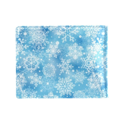 Snowflake Blue Print Design LKS301 Men's ID Card Wallet