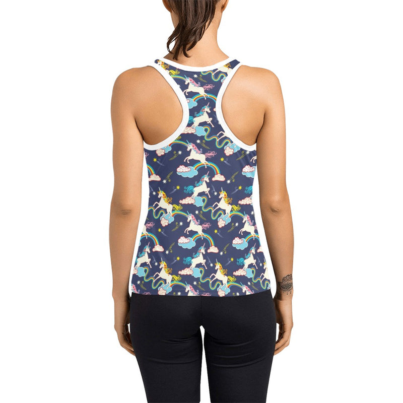 Unicorn Print Design LKS304 Women's Racerback Tank Top