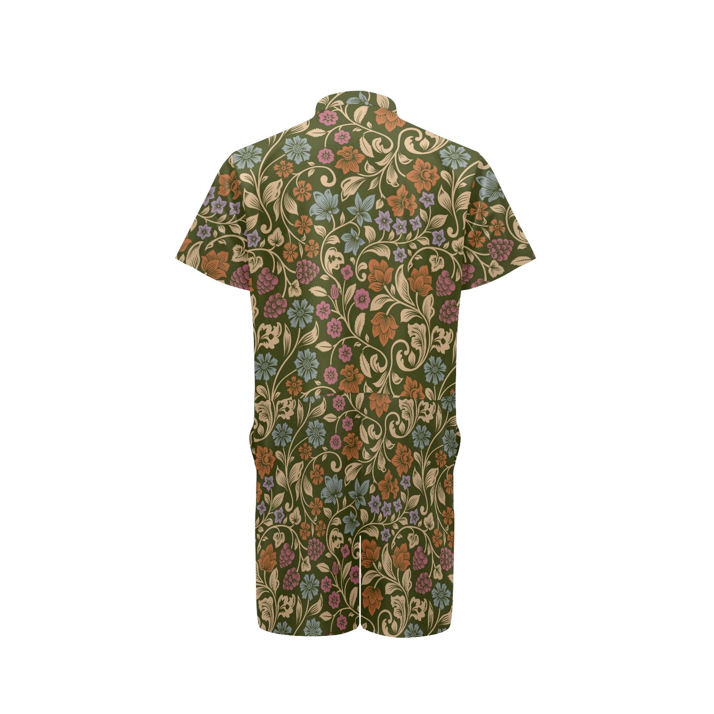 Floral Vintage Print Pattern Men's Romper